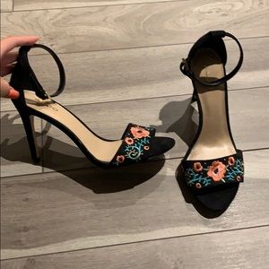 Aldo floral ankle strap heels